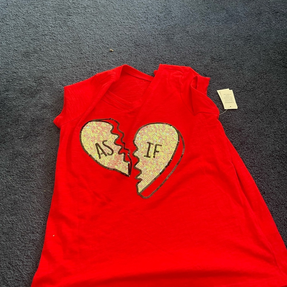 Aeropostale Kids Red Broken Heart Tee